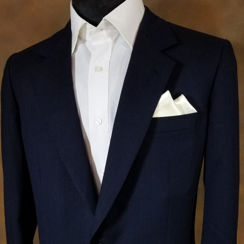 New - Men's 2 PT. Ivory Satin Pre-Folded Pocket Square Insert